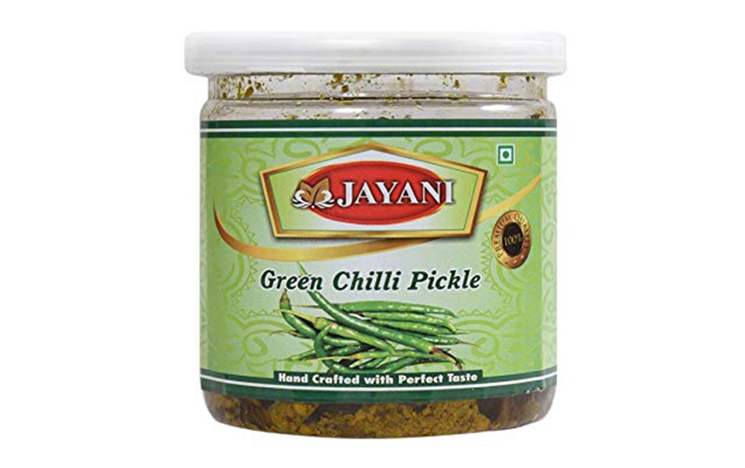 Jayani Green Chilli Pickle    Plastic Jar  400 grams